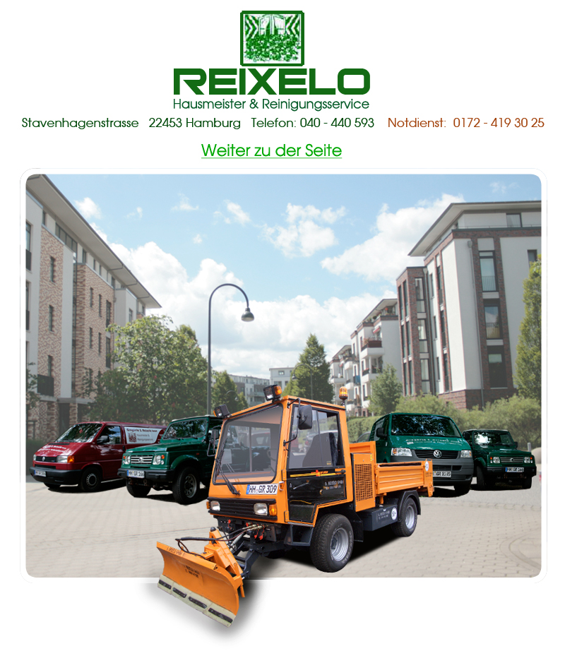 Willkommen auf der Seite des Hamburger Hausmeisterservices Reixelo GmbH!